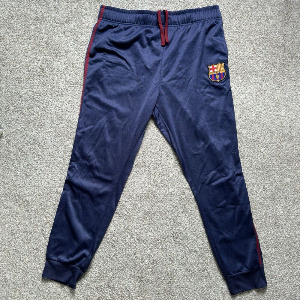 FC Barcelona Mens Navy Blue Soccer Track Pants Joggers FCB Official Size XL